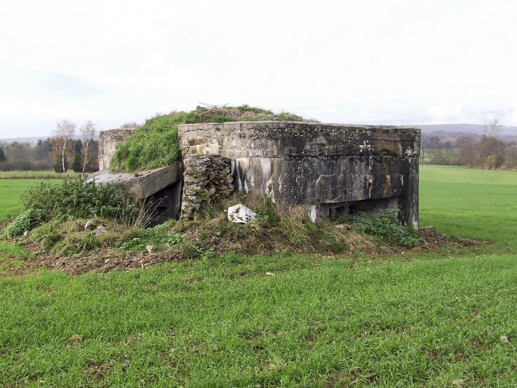 Ligne Maginot - M71B - (Blockhaus pour arme infanterie) - L'entrée et le flanquement à droite.