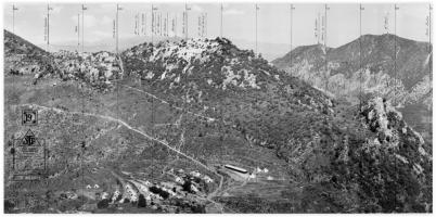 Ligne Maginot - COL DE VERROUX - (Casernement) - Le col de Verroux.
Extrait de la photo panoramique dressée par l'observatoire de Sirricocca Nord en 1935.