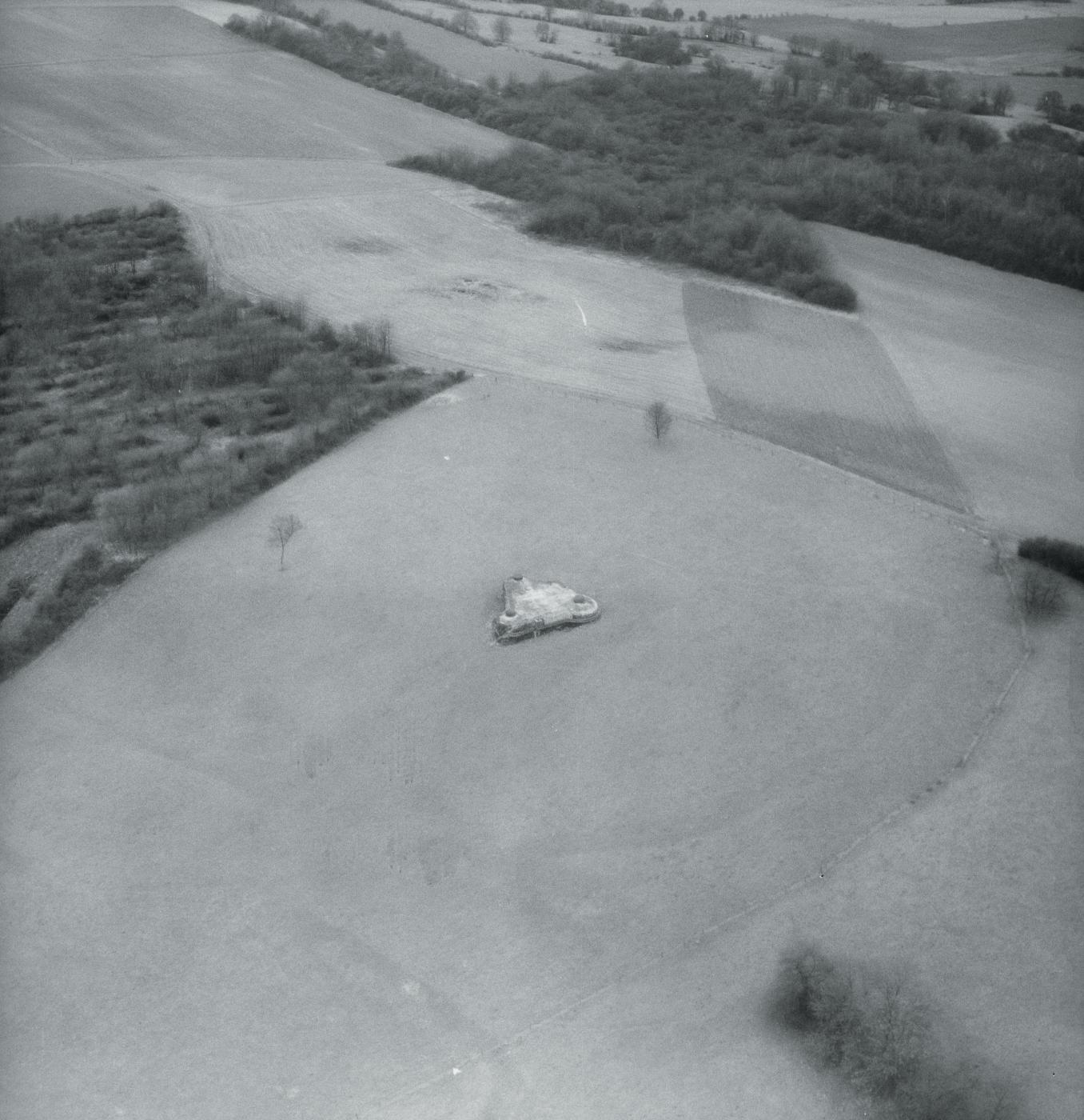 Ligne Maginot - THONNELLE - (Ouvrage d'infanterie) - Photo aérienne prise en 1997
On y voit lles blocs 1 et 2