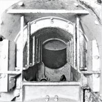 Ligne Maginot - HACKENBERG - A19 - (Ouvrage d'artillerie) - Bloc 10
La tourelle de mortiers de 81 mm
Crinoline d'accès à l’avant cuirasse