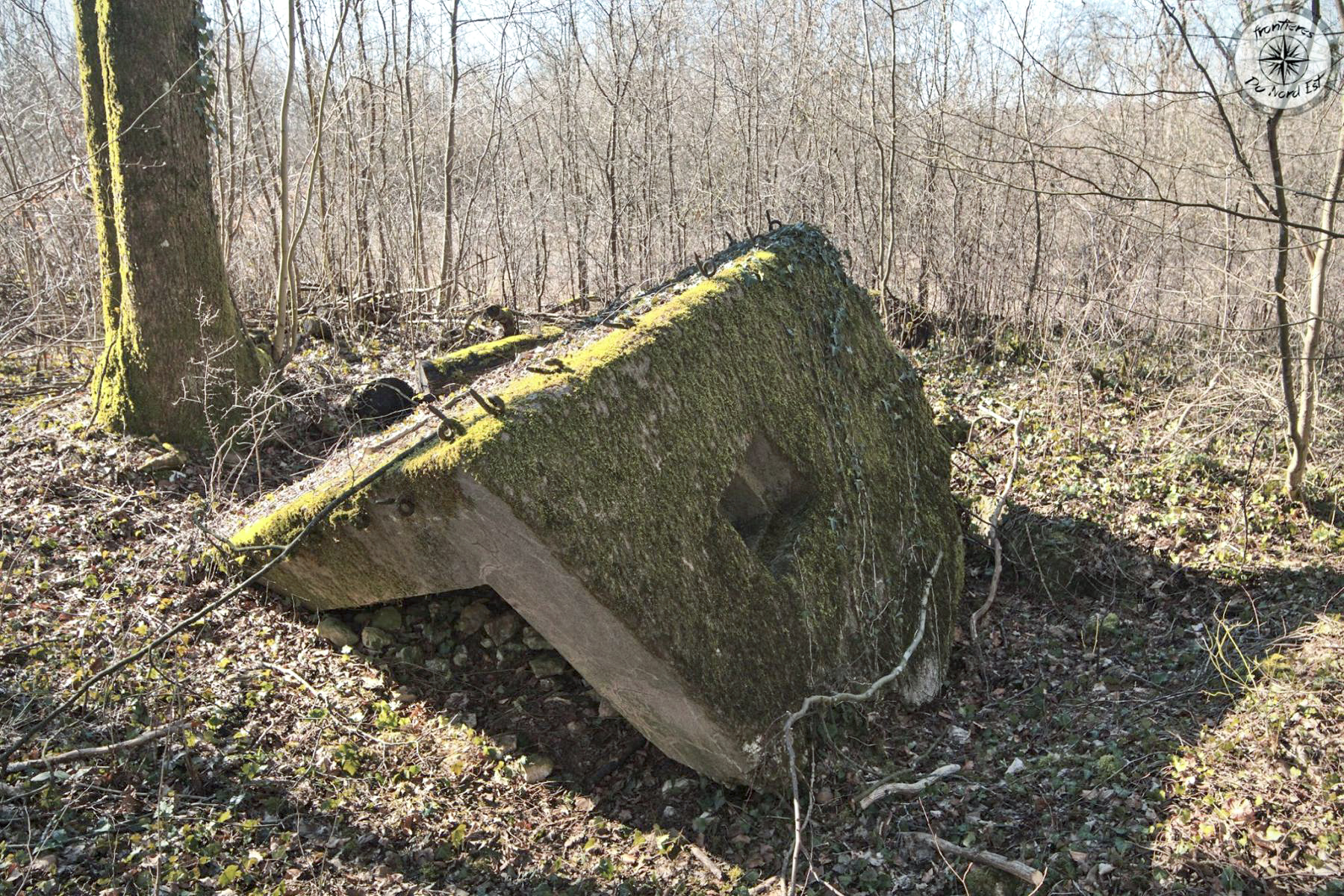Ligne Maginot - CBO3 - (Blockhaus pour canon) - Les ruines du bouclier anti char