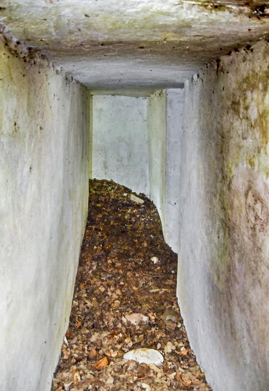 Ligne Maginot - OBERWALD EST CENTRE - (Blockhaus pour arme infanterie) - Couloir entre les deux entrées, A droite l'accès à la coupole