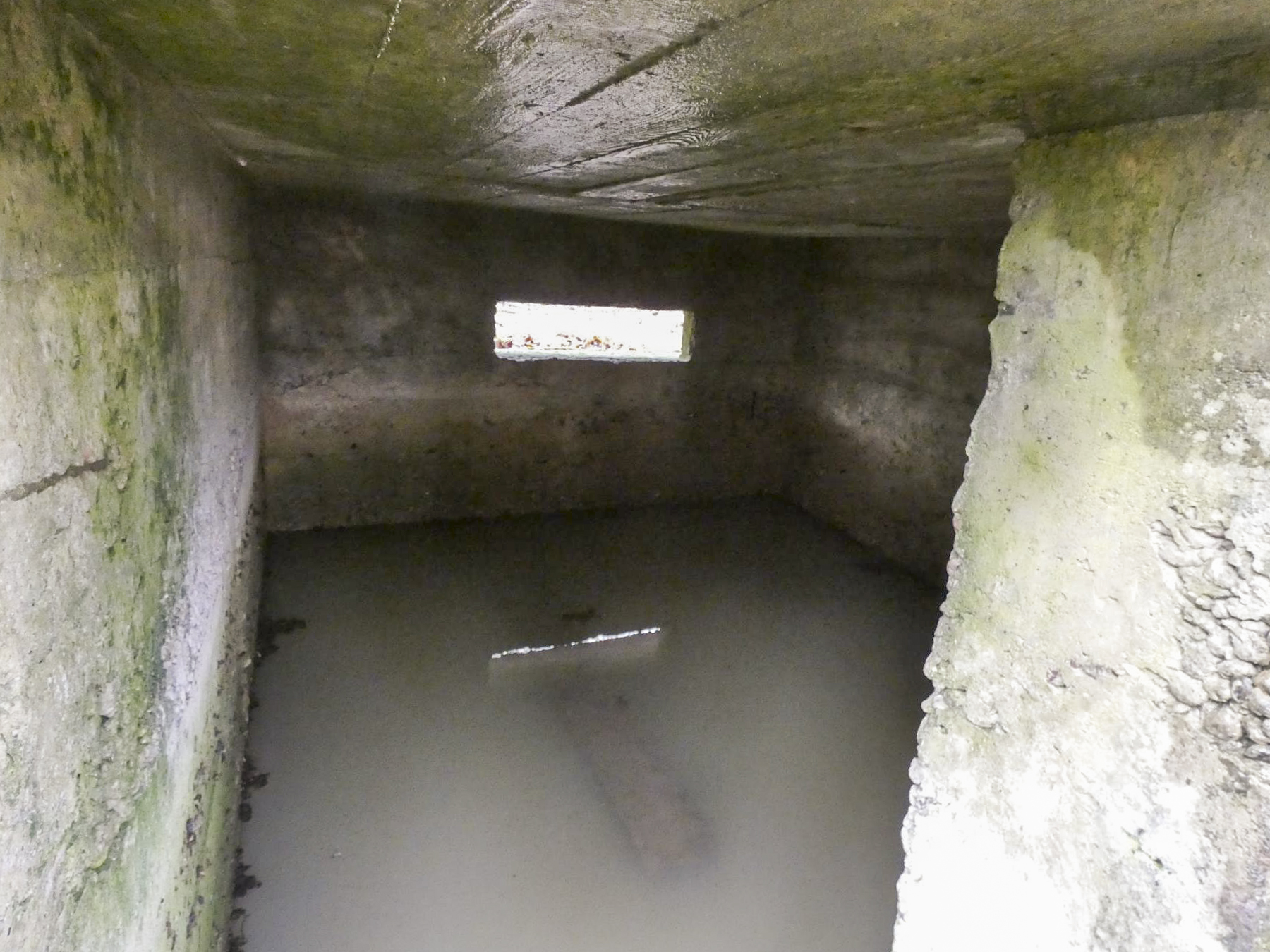 Ligne Maginot - HOLZSCHLAG 4 - (Blockhaus pour arme infanterie) - La chambre de tir est en partie inondée.