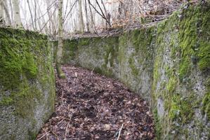 Ligne Maginot - BBO3 - (Blockhaus pour canon) - Tranchée d’accès bétonnée