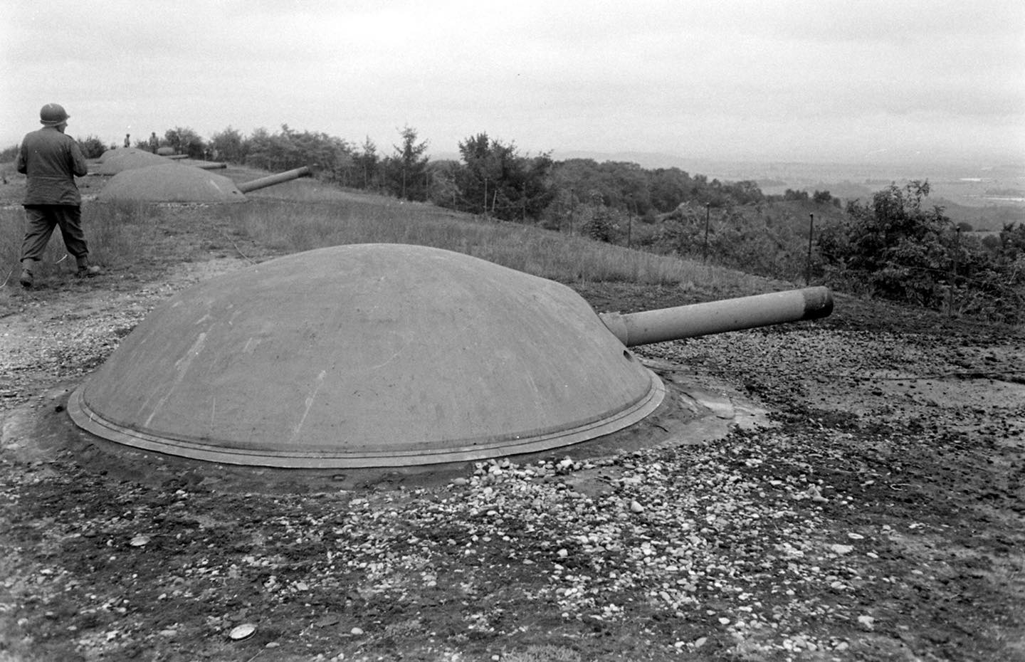 Ligne Maginot - GUENTRANGE (FESTE DE) - (Ouvrage d'artillerie) - Les troupes américaines utilisent l'ouvrage 
L'une des batteries de l'ouvrage