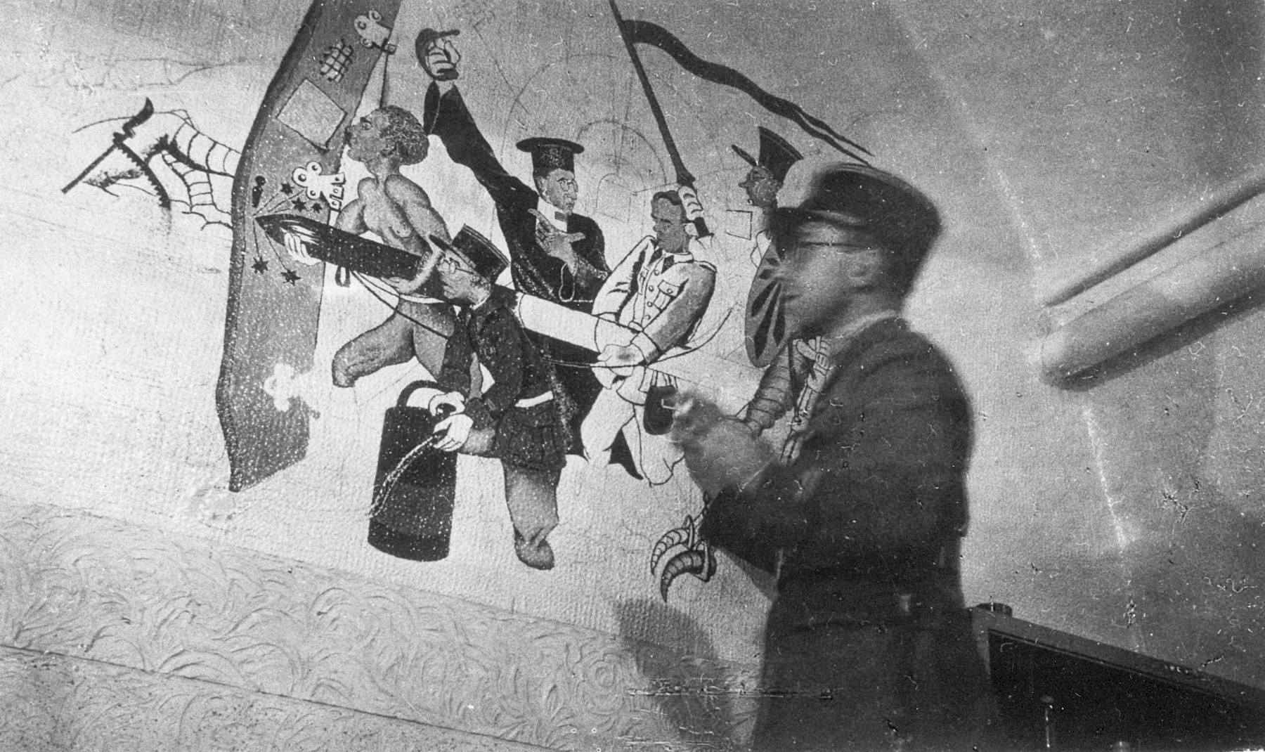 Ligne Maginot - BOUSSE - A24 - (Ouvrage d'infanterie) - La peinture murale de la popote, décembre 1939
Le Lt Gendre, peintre