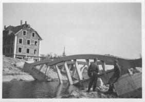 Ligne Maginot - 4 S4 - (DMP - Dispositif de Mine Permanent) - Le pont détruit après mise à feu du DMP 