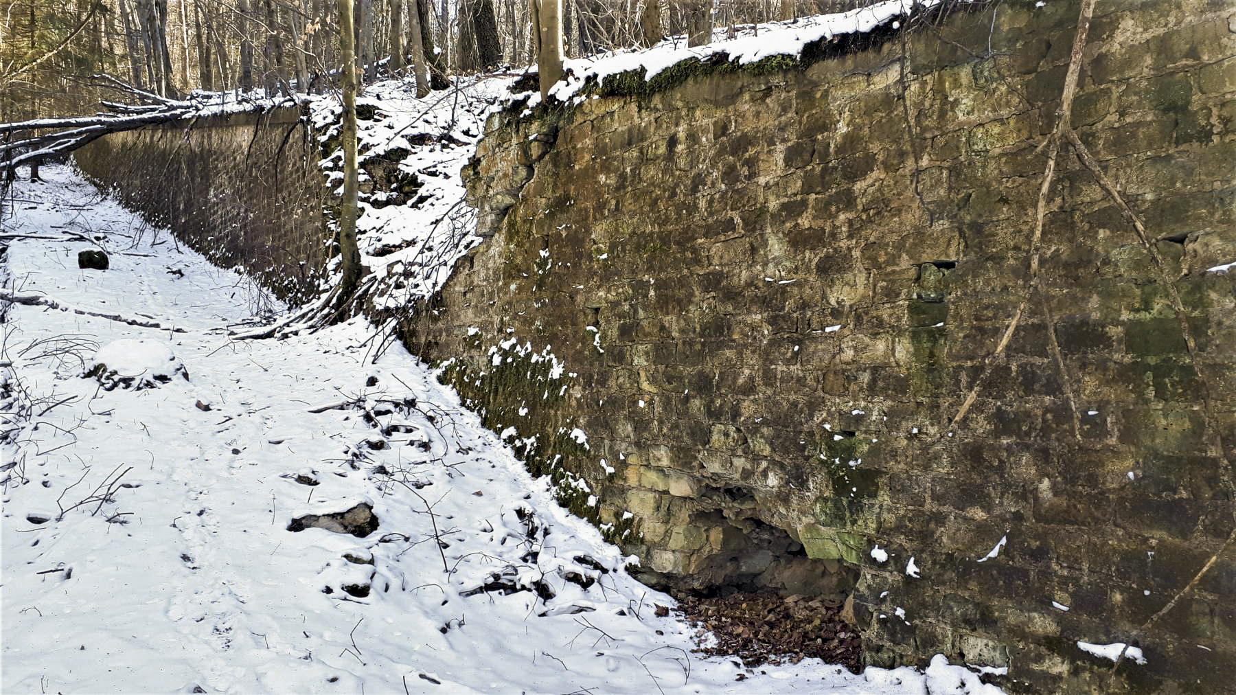 Ligne Maginot - HOCHWALD (fossé antichar du) (Obstacle antichar) - Le fossé antichar au niveau de la casemate C1