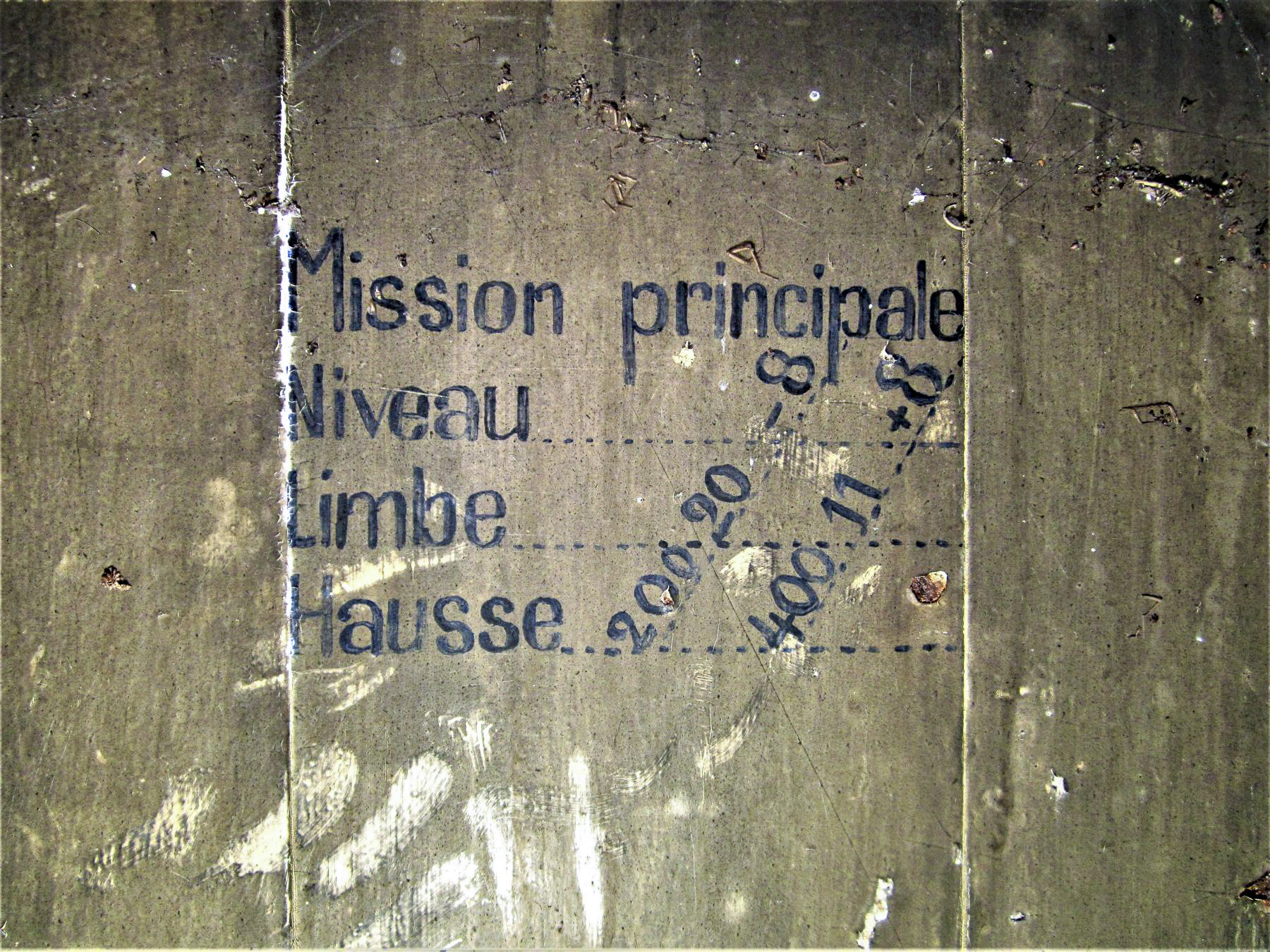 Ligne Maginot - ASCHBACH OUEST - (Casemate d'infanterie - Simple) - Coordonnées de la mission de tir principale