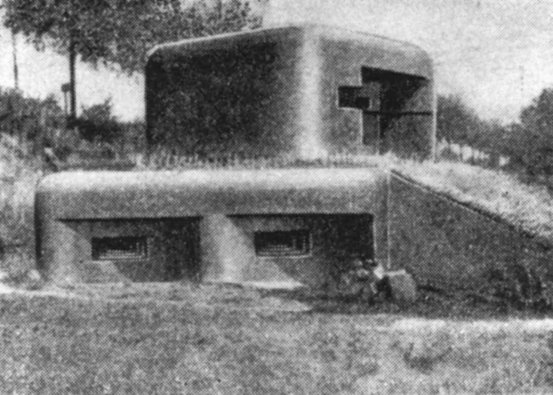 Ligne Maginot - 440 - PETIT RHIN - (Blockhaus pour canon) - Photo du blockhaus STG tel qu'il apparait dans le Denkschrift - Source NARA
