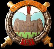 Ligne Maginot - Insigne 151° RAP - L'insigne du 151° Régiment d'Artillerie de Position