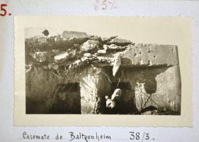 Ligne Maginot - 38/3 - BALTZENHEIM - (Casemate d'infanterie - Double) - Chambre de tir nord. Photo tirée du rapport Fonlupt de 09/1945