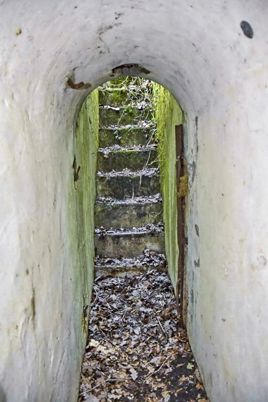 Ligne Maginot - PA PETIT-LANDAU 6 - (Blockhaus pour arme infanterie) - Entrée avec escalier, vue de l’intérieur.