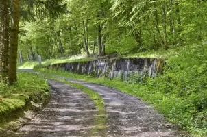 Ligne Maginot - GLASERBERG (ROUTE STRATéGIQUE) - (Infrastructure routiére) - Mur de soutènement (A0)