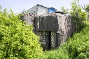 Ligne Maginot - BB32 - FOLTERSBERG - (Blockhaus pour canon) - Le blockhaus est à peine visible derrière tout le matériel