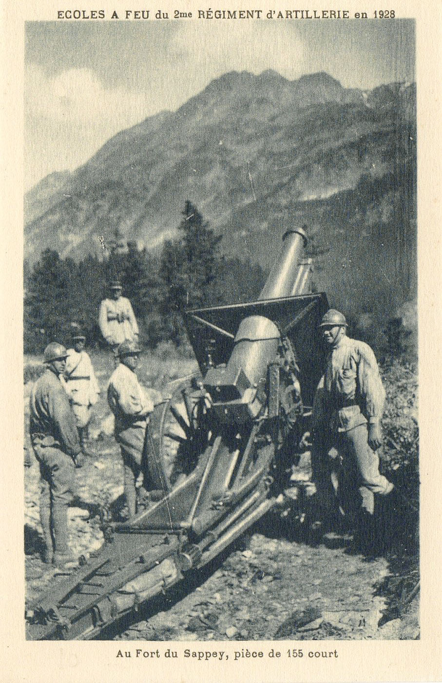 Ligne Maginot - SAPEY - (Ouvrage d'artillerie) - Ecole à feu du 2 RA en 1928 sur les dessus du fort du Sappey