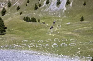 Ligne Maginot - Casernement du COL de la VALETTE - Les emplacements des tentes Marabouts sont encore parfaitement visibles