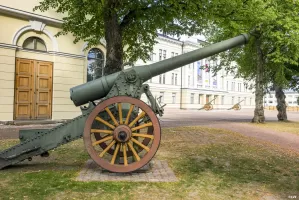 Ligne Maginot - Canon de 155 mm L Modèle 1877 de Bange - Canon de 155 mm exposé à Hamina, Finlande