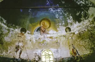 Ligne Maginot - GRANGES DE LA BRASQUE - CAMP DU TOURNAIRET - (Casernement) - La chapelle dans les années 1980
Les peintures murales du chœur