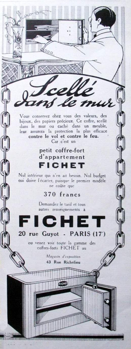 Ligne Maginot - FICHET BAUCHE (FICHET) - Encart publicitaire Fichet 1925