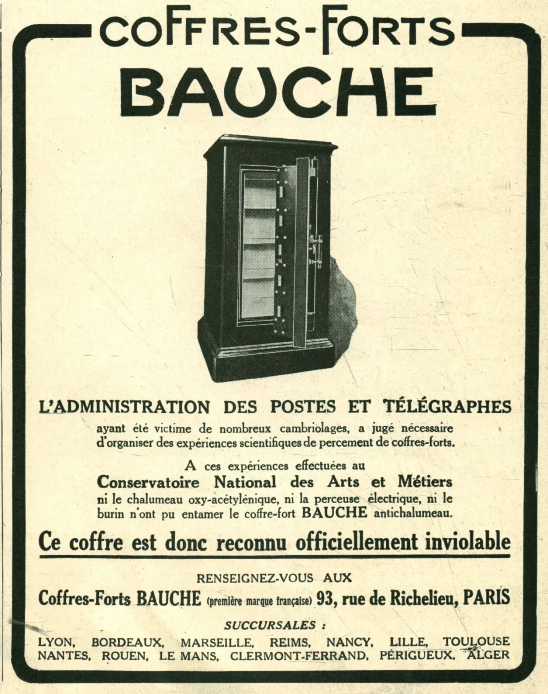 Ligne Maginot - FICHET BAUCHE (FICHET) - Publicité 1925