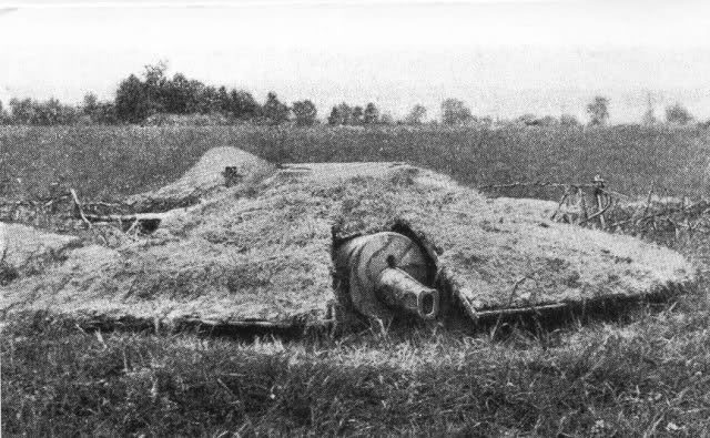 Ligne Maginot - Tourelle démontable pour mitrailleuse mle 35/37 - Une tourelle en place avec son camouflage. Elle est fort bien défilée et difficilement repérable