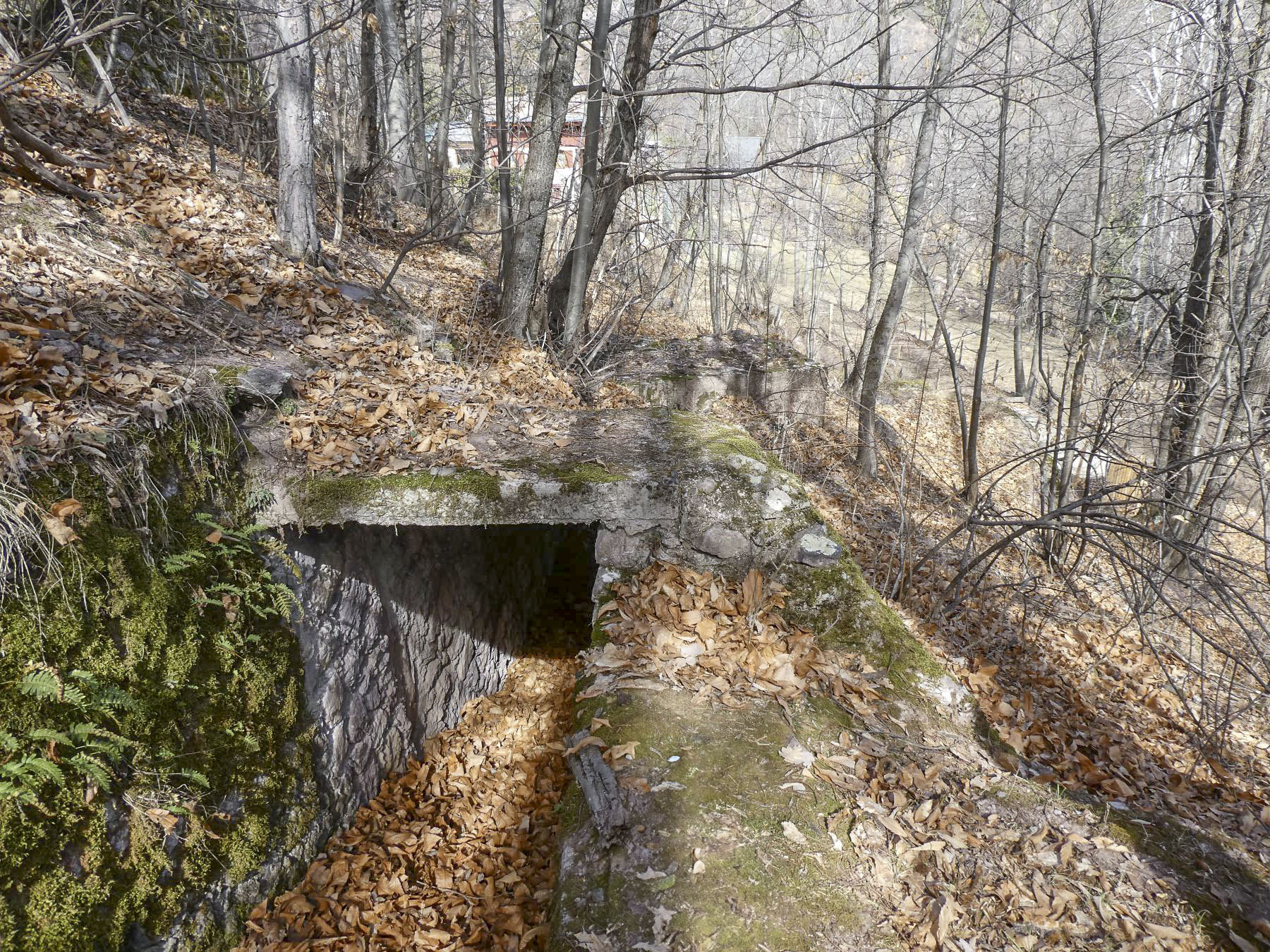 Ligne Maginot - PLANET 5 - (Blockhaus pour arme infanterie) - Partie de tranchée bétonnée qui protégeait la descente vers le bloc.