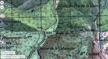 Ligne Maginot - BAISSE DE CABANETTE - (Stand de tir) - Carte IGN de 1950