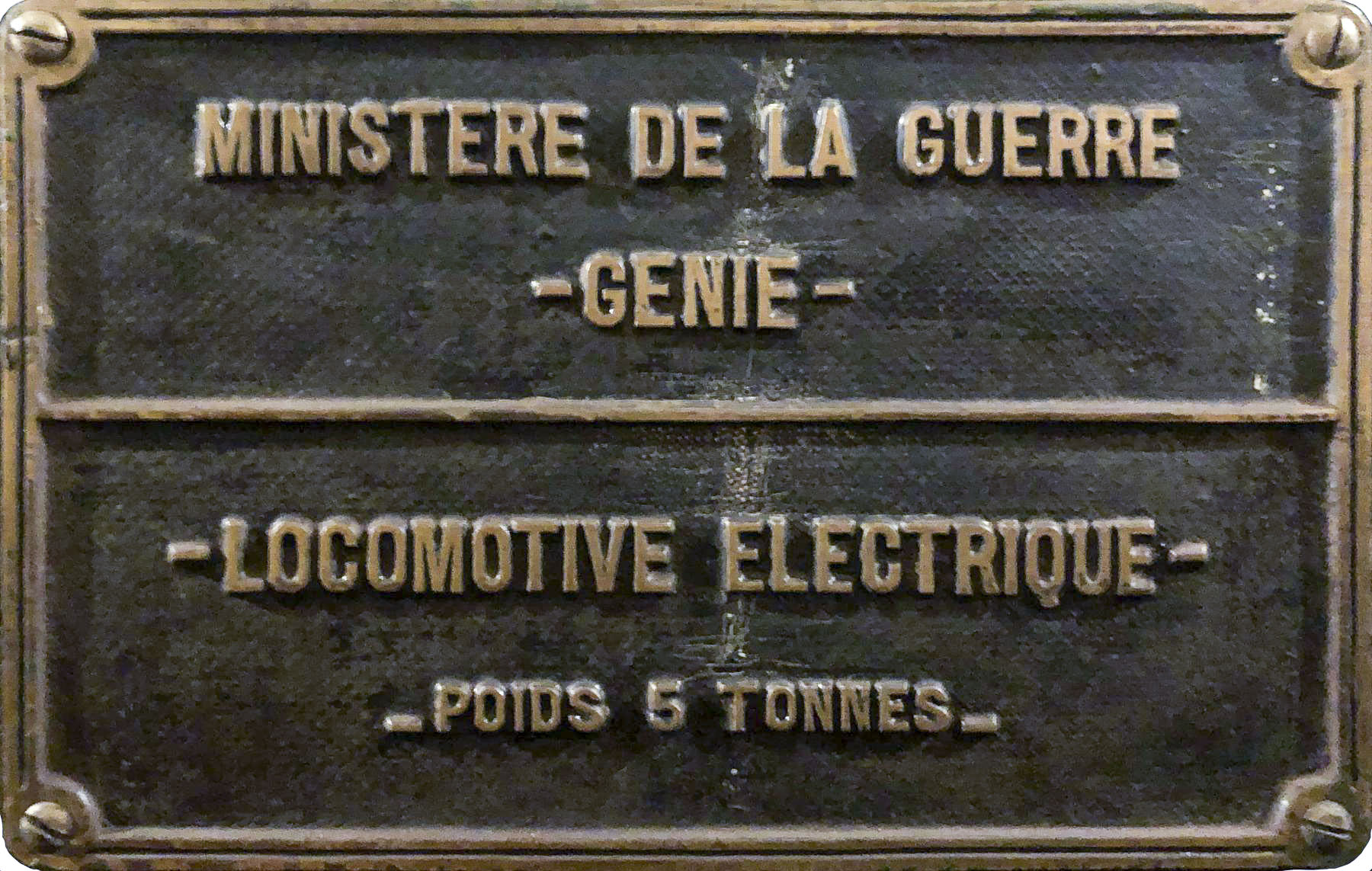 Ligne Maginot - Locotracteur électrique SCHNEIDER-WESTINGHOUSE - Plaque génie