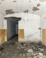 Ligne Maginot - ANNEXE DE FORT UHRICH (II/155° RAP) - (Position d'artillerie préparée) - Ateliers d'assemblage des munitions
Local de droite avec peinture mural 
