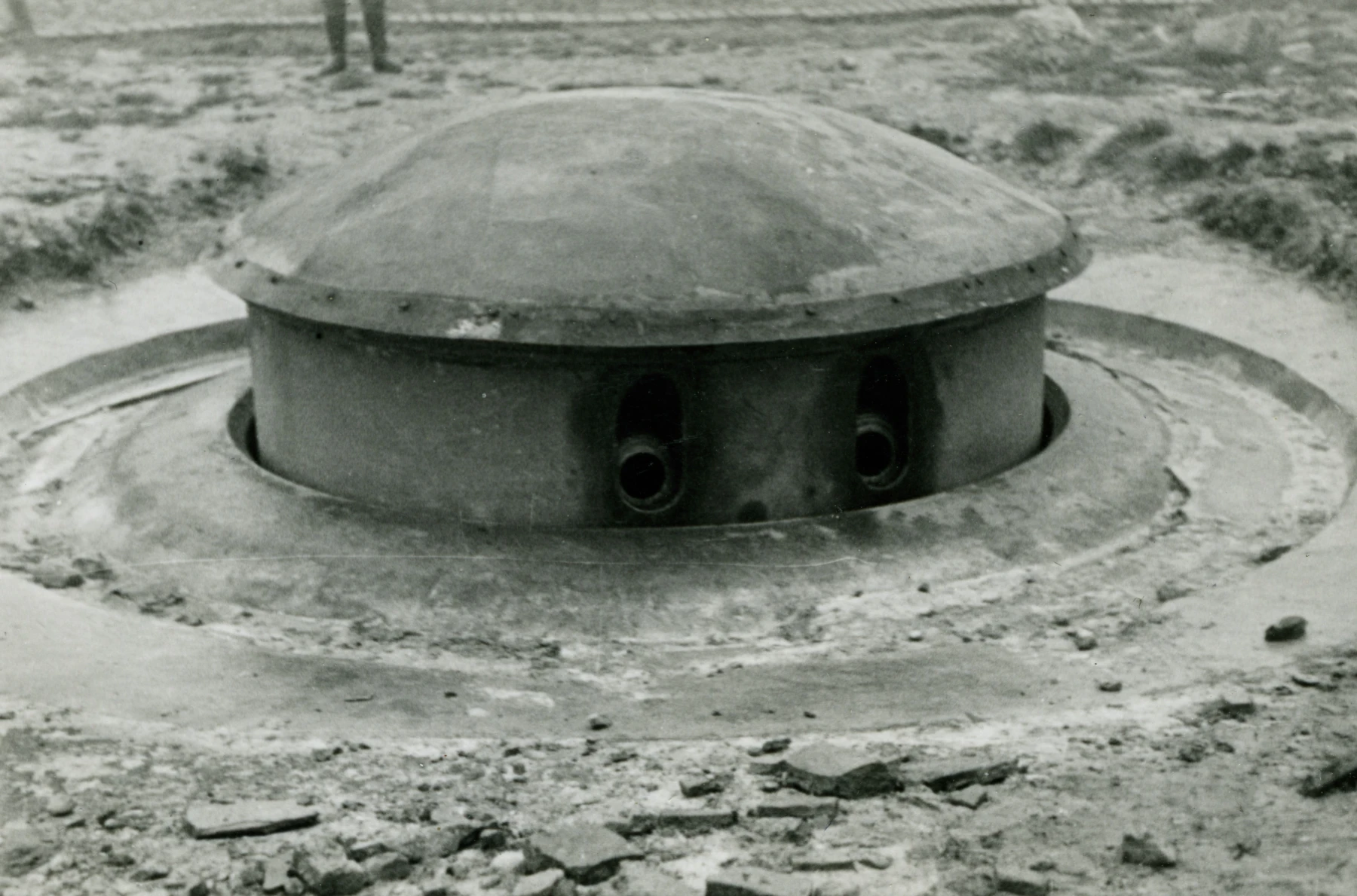 Ligne Maginot - Ouvrage du Hochwald - Bloc 14 - Tourelle de 135 mm modèle 1932 (135) - La tourelle de 135mm du bloc 14 du Hochwald en batterie 