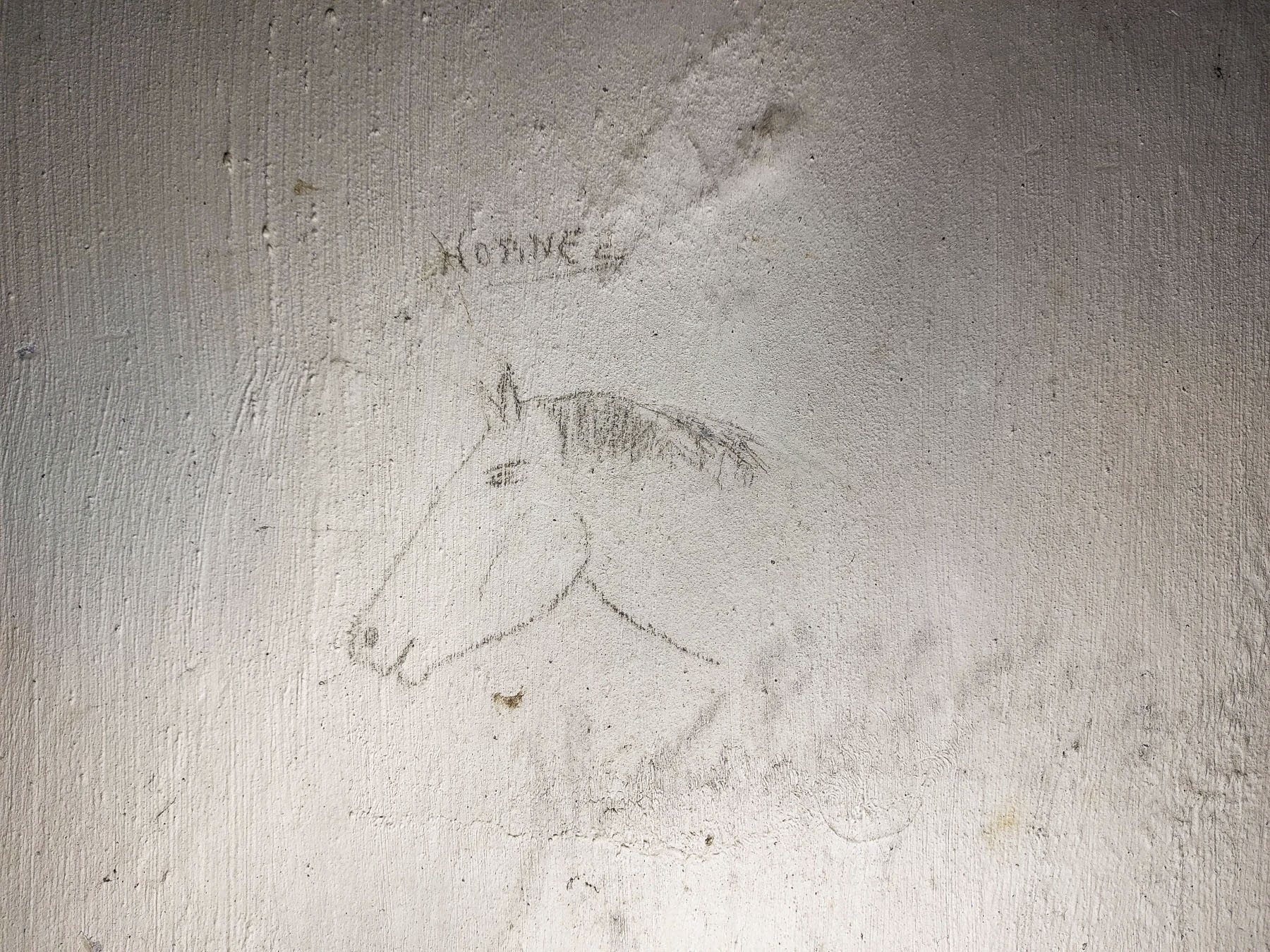 Ligne Maginot - ANNEXE DE FORT UHRICH (II/155° RAP) - (Position d'artillerie préparée) - Ateliers d'assemblage des munitions
Graffiti dans le local de gauche