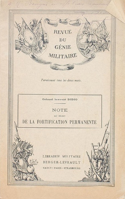 Revue du Génie - Notes sur la fortification permanente - Février 1934 - DIDIO (Colonel)