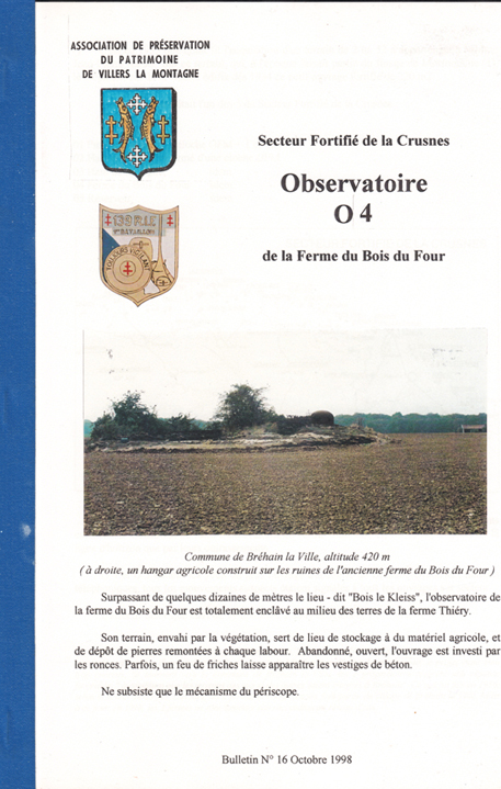 Livre - Secteur Fortifié de la Crusnes Observatoire O4 (COLLECTIF) - COLLECTIF